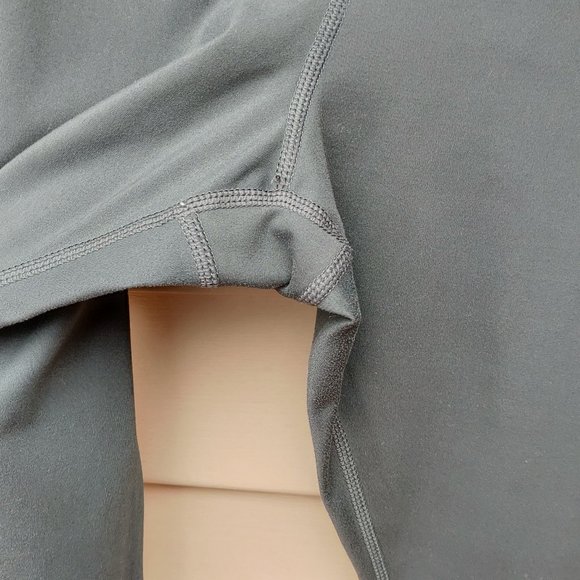 Avia Gray Athletic Leggings Pink Stripe Ribbed Knees Side Pockets Style AVL49159 - Picture 6 of 10